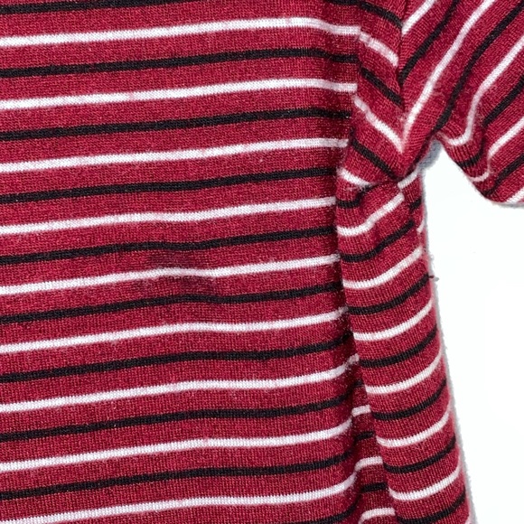 Tuesday Bassen Red & Black Striped Ringer tee size Small - Picture 6 of 6